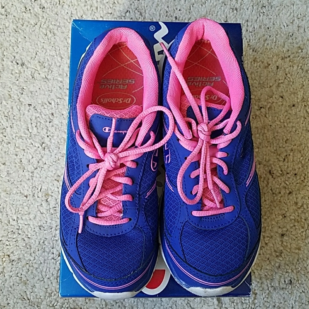 Champion blue and pink running shoes. Women's size 6.5. - Picture 3 of 5